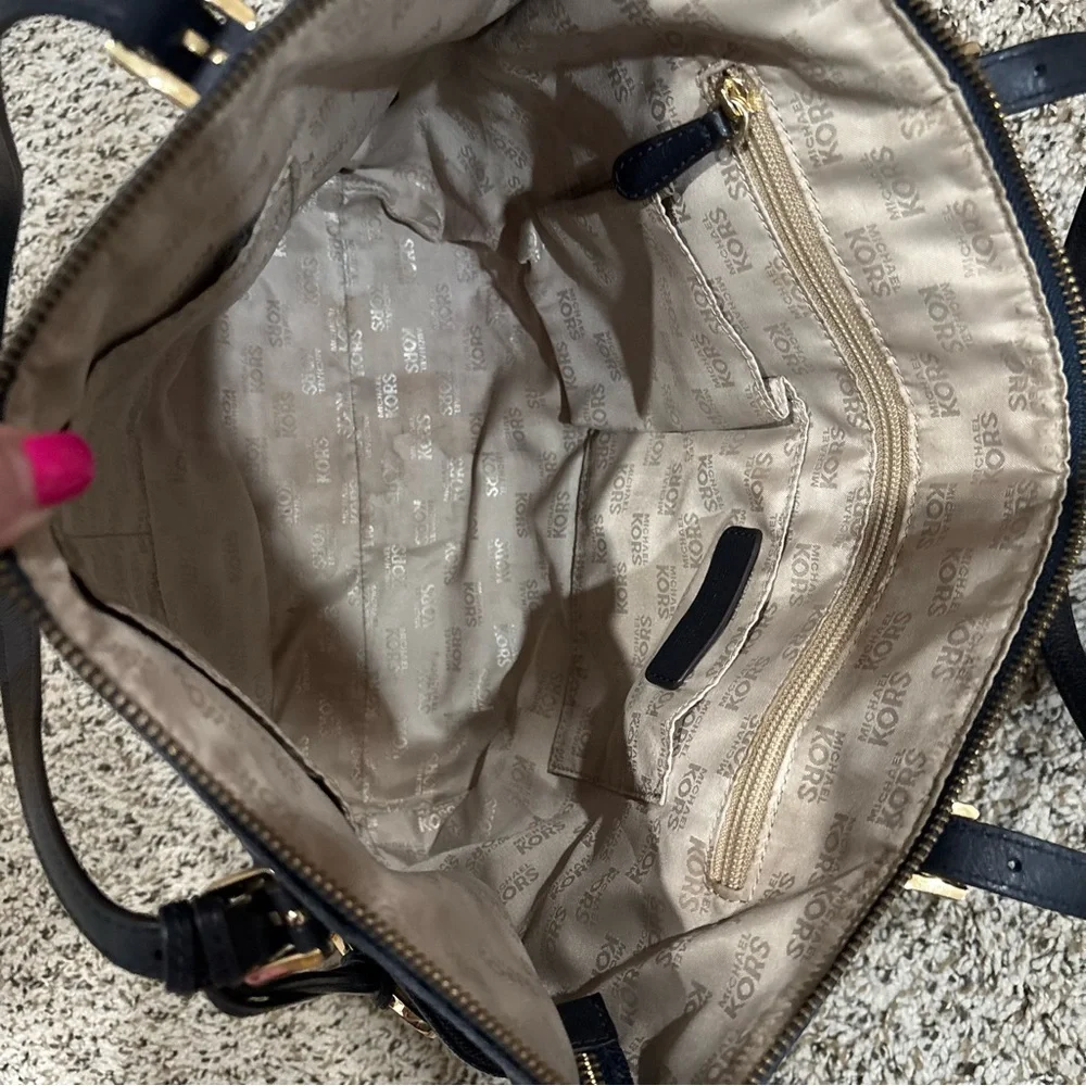 Michael Kors Navy MK Logo Tote Bag